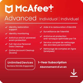 mcafee+™ advanced - individual|Antivirus, VPN, Identity & Privacy Protection .